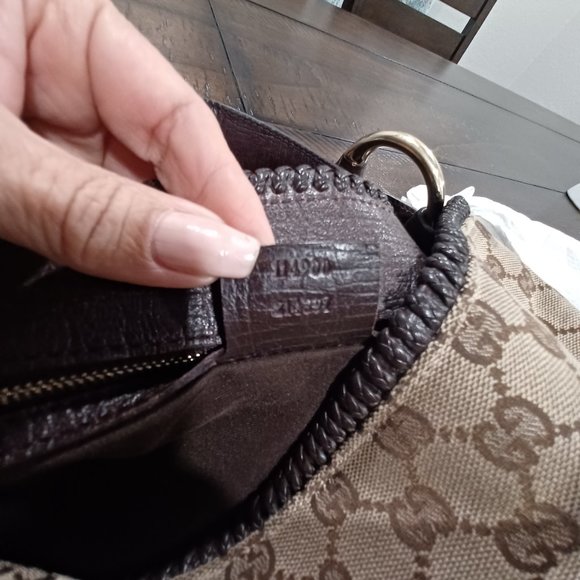 GUCCI Monogram Large Horsebit Chain Hobo Dark Brn - Picture 6 of 9